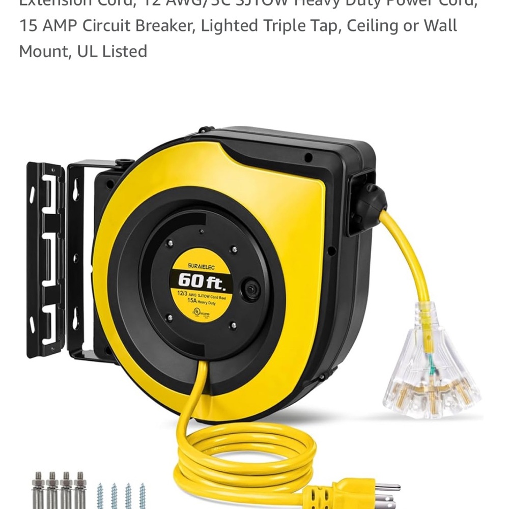 Goodyear Extension Cord Reel with Triple Tap